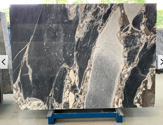 Wholesale Elephant black and white marble slab transparent emerald blue marble veined stone
